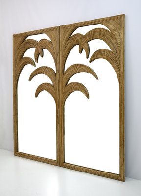 Extra Large Mirror in Bamboo and Wicker from Vivai del Sud, Rome, 1970s-FER-1323785