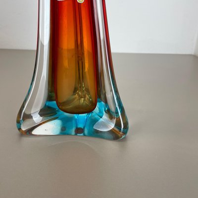 Extra Large Multi-Color Murano Glass Sommerso Vase, Italy, 1970s-QZ-1109917