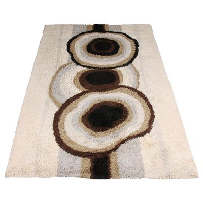 Extra Large Scandinavian Beige High Pile Rya Rug by Ege Taepper, 1960s-QZ-1134686