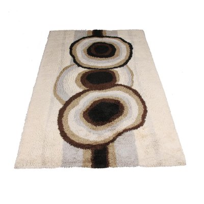 Extra Large Scandinavian Beige High Pile Rya Rug by Ege Taepper, 1960s-QZ-1134686