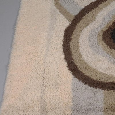 Extra Large Scandinavian Beige High Pile Rya Rug by Ege Taepper, 1960s-QZ-1134686