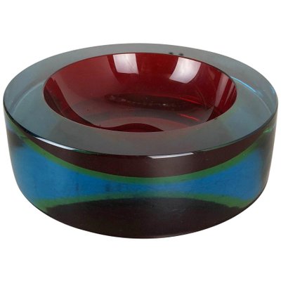 Extra Large Sommerso Murano Glass Bowl by Gino Cenedese for Cenedese Vetri, Italy, 1970s-QZ-1149896