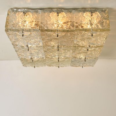 Extra Large Square Glass Flush Mount by J.T. Kalmar, Austria, 1970s-VDW-1241246