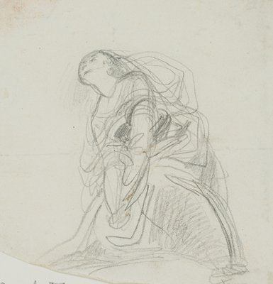 F. Bouchot, Penitent Mary Magdalene, 19th-Century, Pencil-OJR-1273483