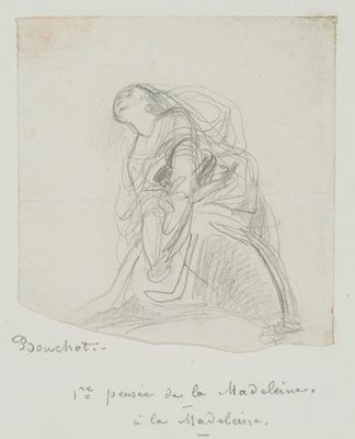 F. Bouchot, Penitent Mary Magdalene, 19th-Century, Pencil-OJR-1273483