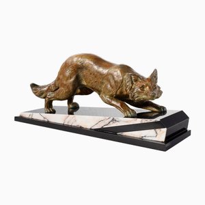 F. H. Danvin, Sculpture of a Fox, 1973, Bronze on Marble-YSY-2032295