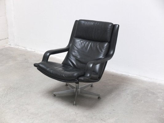 F152 Lounge Chairs in Black Leather by Geoffrey Harcourt for Artifort, 1970s-MHV-1746715