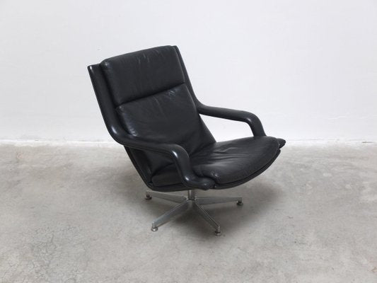 F152 Lounge Chairs in Black Leather by Geoffrey Harcourt for Artifort, 1970s-MHV-1746715