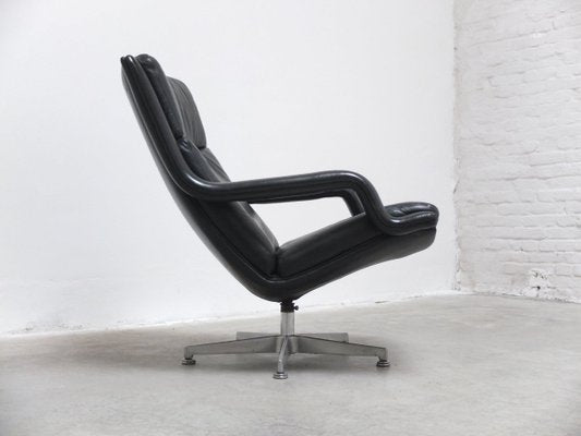 F152 Lounge Chairs in Black Leather by Geoffrey Harcourt for Artifort, 1970s-MHV-1746715