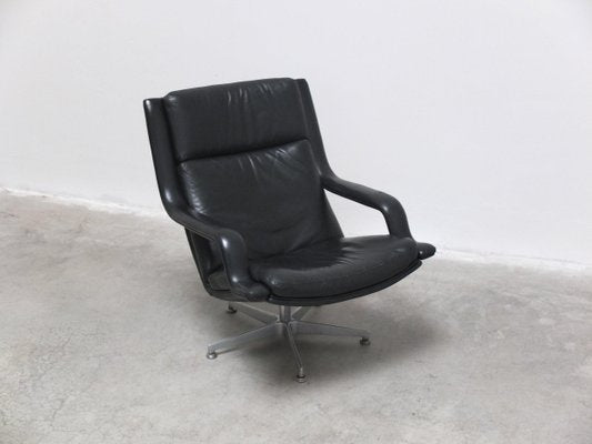 F152 Lounge Chairs in Black Leather by Geoffrey Harcourt for Artifort, 1970s-MHV-1746715