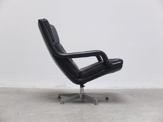 F152 Lounge Chairs in Black Leather by Geoffrey Harcourt for Artifort, 1970s-MHV-1746715