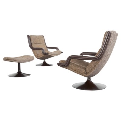 F152 Lounge Chairs with Ottoman attributed to Geoffrey Harcourt for Artifort, 1975, Set of 3-LPQ-1784875