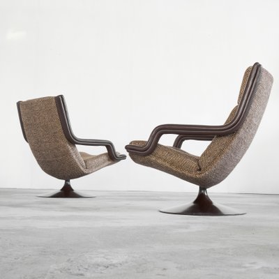 F152 Lounge Chairs with Ottoman attributed to Geoffrey Harcourt for Artifort, 1975, Set of 3-LPQ-1784875