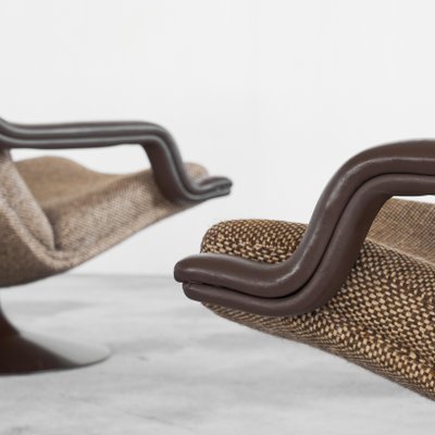 F152 Lounge Chairs with Ottoman attributed to Geoffrey Harcourt for Artifort, 1975, Set of 3-LPQ-1784875