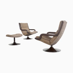 F152 Lounge Chairs with Ottoman attributed to Geoffrey Harcourt for Artifort, 1975, Set of 3-LPQ-1784875