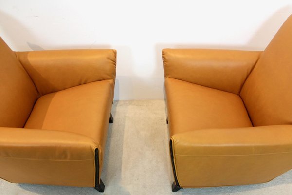 F330 Cordoba Lounge Chairs in Soft Ochre Leather by Gerard Van Den Berg for Artifort, Set of 2-MO-1325222