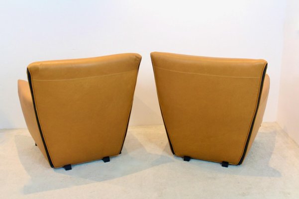 F330 Cordoba Lounge Chairs in Soft Ochre Leather by Gerard Van Den Berg for Artifort, Set of 2-MO-1325222