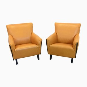 F330 Cordoba Lounge Chairs in Soft Ochre Leather by Gerard Van Den Berg for Artifort, Set of 2-MO-1325222