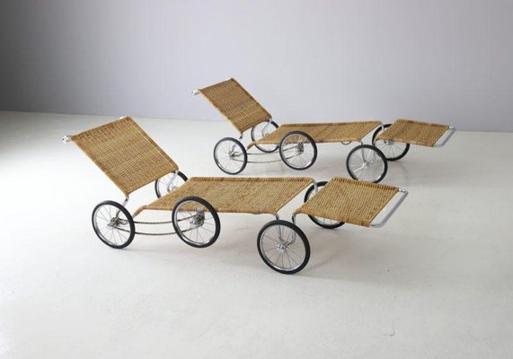 F41 Chaise Longues on Wheels by Marcel Breuer, 1984, Set of 2-DXL-1421098