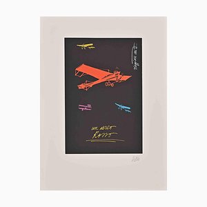 Fabio de Poli, Red Aircraft, Lithograph, Late 20th Century-ZCI-2025287