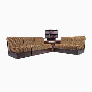 Fabric 5-Seat Sofa with Radio, 1970s, Set of 6-ZLY-964495