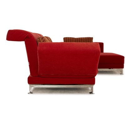 Fabric Sofa and Chaise Lounge in Red from Brühl Moule, Set of 2-RQW-1789453