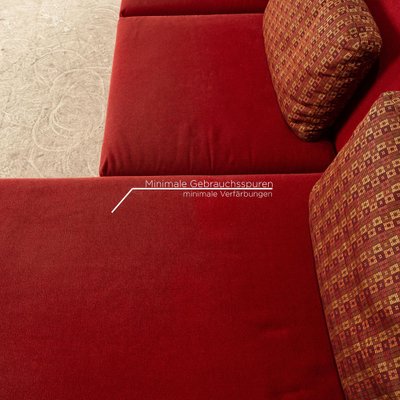 Fabric Sofa and Chaise Lounge in Red from Brühl Moule, Set of 2-RQW-1789453