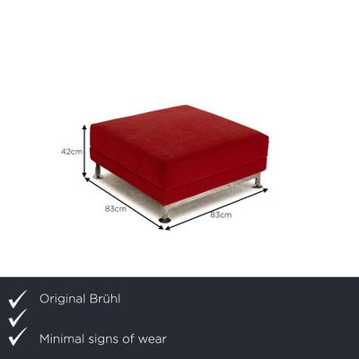 Fabric Stool in Red from Brühl Moule-RQW-1789445