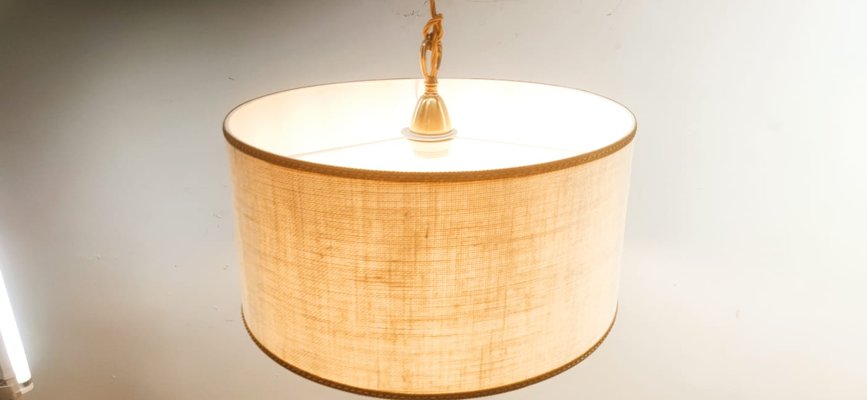 Fabric Suspension Light with Gold Silk Cord-QLH-1175103