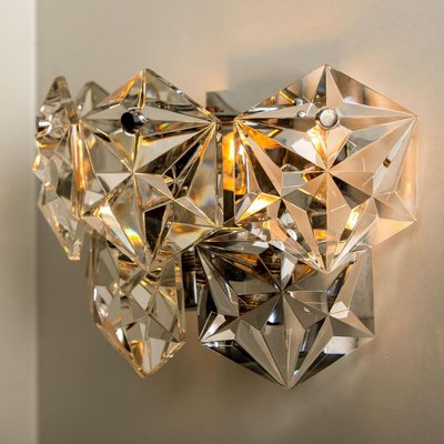 Faceted Crystal and Chrome Sconce by Kinkeldey, Germany, 1970s-VDW-839170