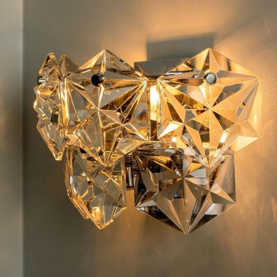 Faceted Crystal and Chrome Sconce by Kinkeldey, Germany, 1970s-VDW-839170