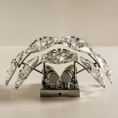 Faceted Crystal and Chrome Sconce by Kinkeldey, Germany, 1970s-VDW-839170