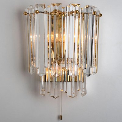 Faceted Glass and Gilt Brass Sconce attributed to J. T. Kalmar for Kalmar, 1970s-VDW-1395272