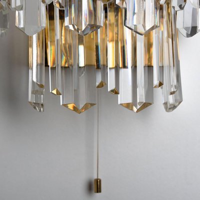 Faceted Glass and Gilt Brass Sconce attributed to J. T. Kalmar for Kalmar, 1970s-VDW-1395272