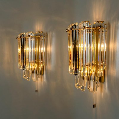 Faceted Glass and Gilt Brass Sconce attributed to J. T. Kalmar for Kalmar, 1970s-VDW-1395272