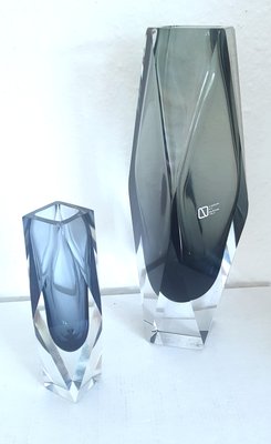 Faceted Murano Glass Vase from Nason, 1960s, Set of 2-QDP-1016653