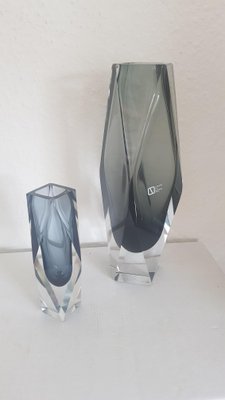 Faceted Murano Glass Vase from Nason, 1960s, Set of 2-QDP-1016653