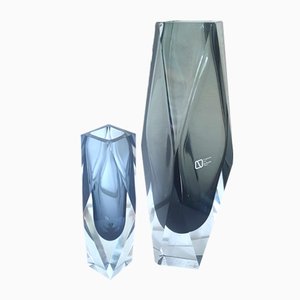 Faceted Murano Glass Vase from Nason, 1960s, Set of 2-QDP-1016653