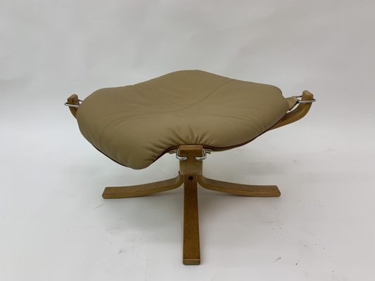 Falcon Leather Hocker Chair by Sigurd Ressel for Vatne Furniture, 1970s-BGP-1231473