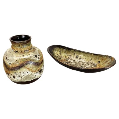 Fat Lava Abstract Pottery Elements attributed to Ruscha, Germany, 1960s-QZ-1428323