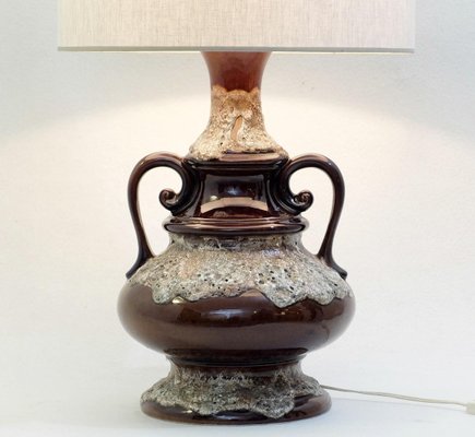 Fat Lava Brown Ceramic Table Lamp-FGA-923347