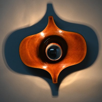 Fat Lava Brown Ceramic Wall Light from Hustadt Keramik, Germany, 1960s-VDW-1719588