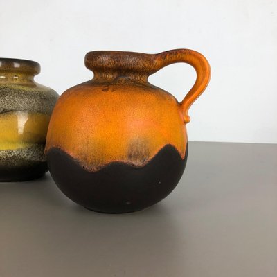 Fat Lava Ceramic 484-21 Vases from Scheurich, Germany, 1970s, Set of 2-QZ-1053228