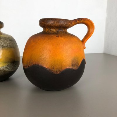 Fat Lava Ceramic 484-21 Vases from Scheurich, Germany, 1970s, Set of 2-QZ-1053228