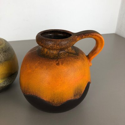 Fat Lava Ceramic 484-21 Vases from Scheurich, Germany, 1970s, Set of 2-QZ-1053228