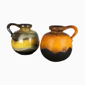 Fat Lava Ceramic 484-21 Vases from Scheurich, Germany, 1970s, Set of 2-QZ-1053228