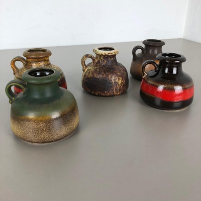 Fat Lava Ceramic 493-10 Vases from Scheurich, Germany, Set of 5-QZ-1053010