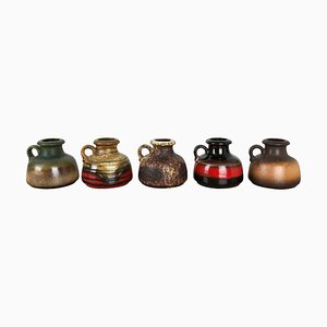 Fat Lava Ceramic 493-10 Vases from Scheurich, Germany, Set of 5-QZ-1053010