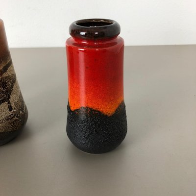 Fat Lava Ceramic 549 Vases from Scheurich, Germany, 1970s, Set of 3-QZ-1053020