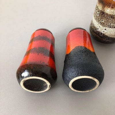 Fat Lava Ceramic 549 Vases from Scheurich, Germany, 1970s, Set of 3-QZ-1053020